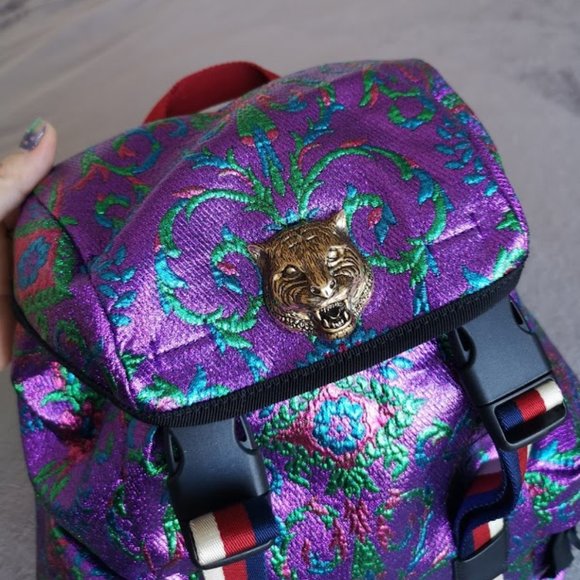 Gucci backpack with gold tiger hardware - Picture 6 of 13